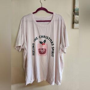Old Navy plus size Christmas top Feeling The Christmas Spirit light pink…